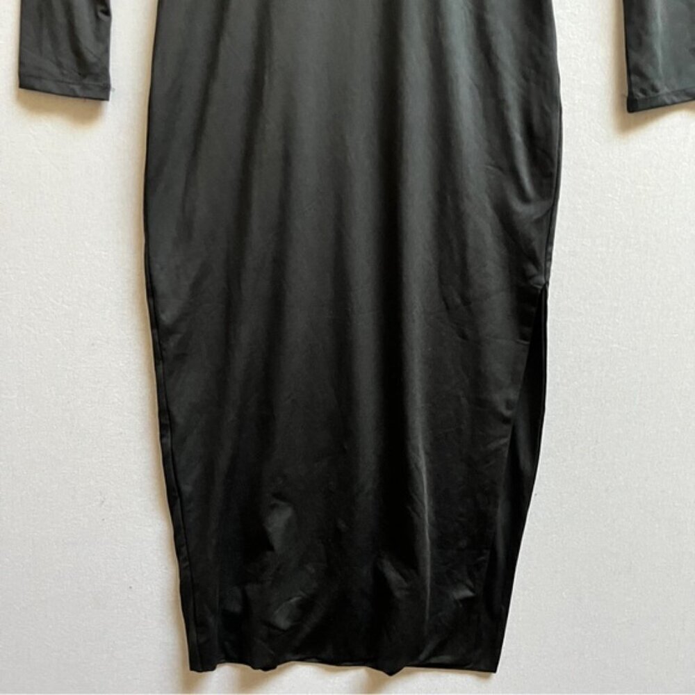 SWS Streetwear Society contour long sleeve bodycon black maxi dress Sz S - Picture 4 of 14